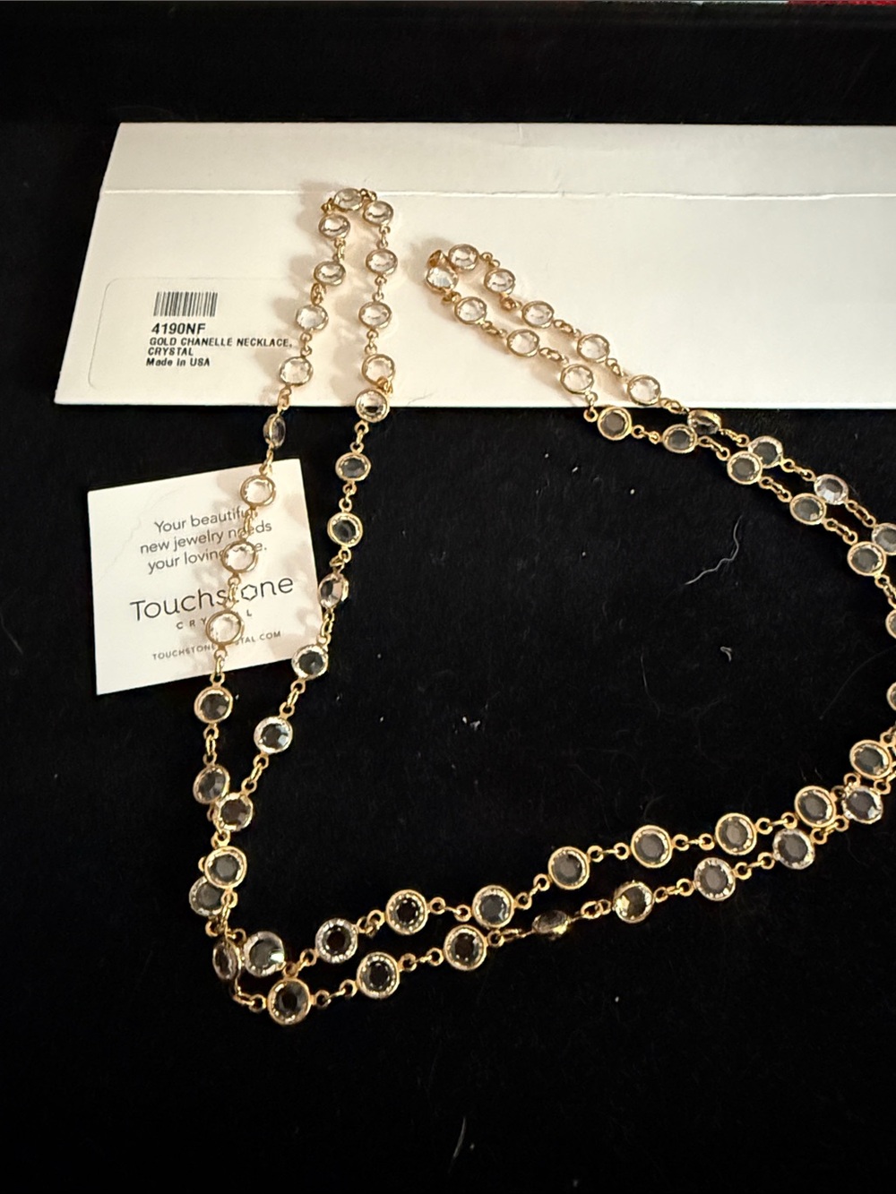 Touchstone crystal gold chanelle necklace